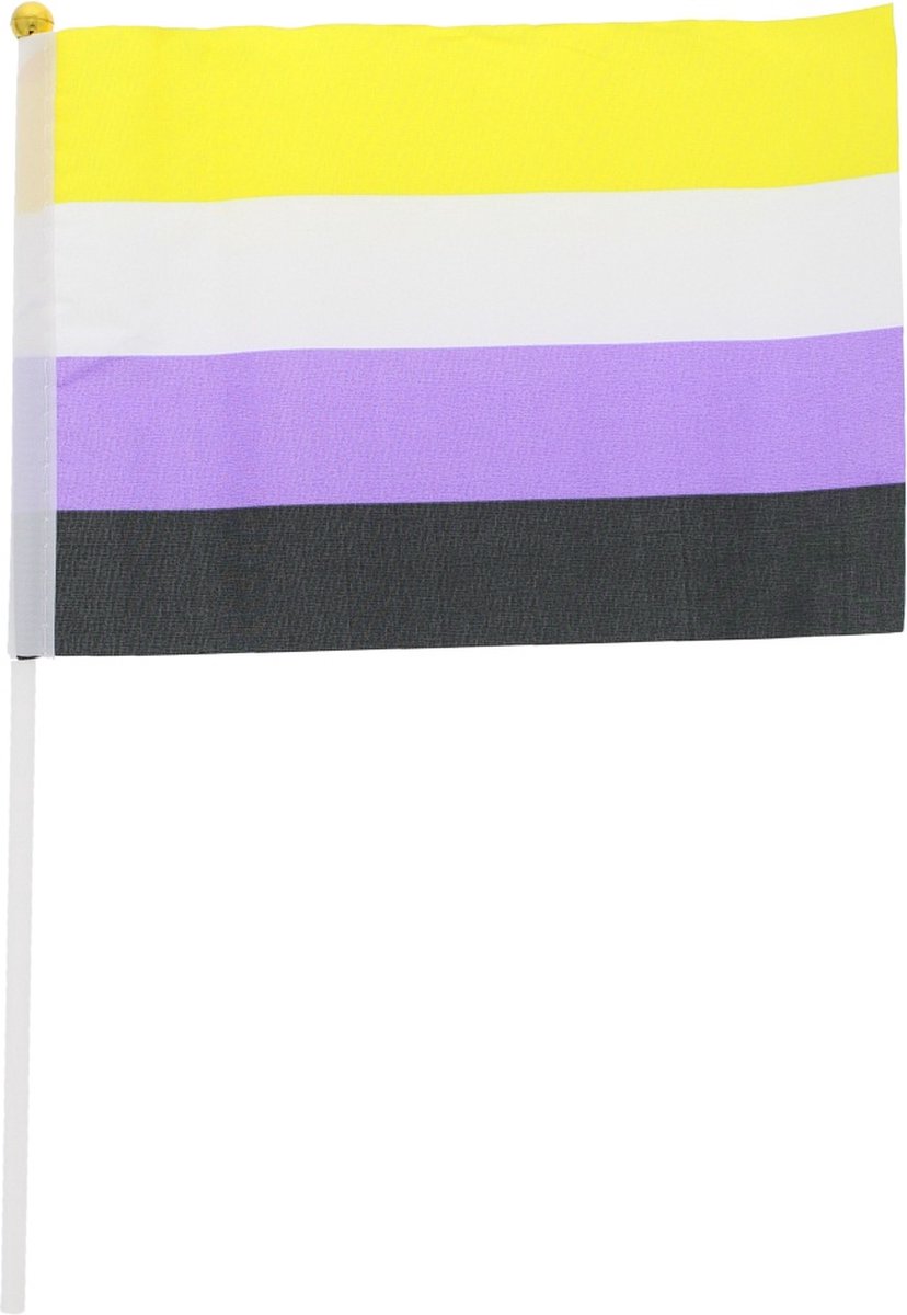 Zacs Alter Ego - Handheld Non-Binary 30 x 16.5cm Vlag - Multicolours